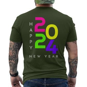 Colorful Happy New Year 2024 Family Matching Christmas 2024 Men's T-shirt Back Print - Monsterry UK