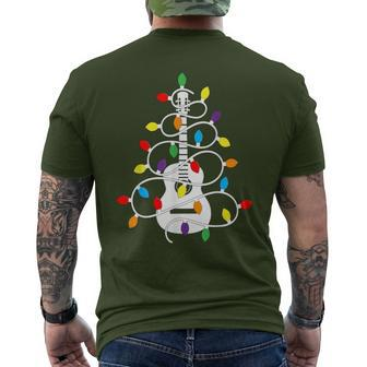 Cool Guitar Christmas Guitar Lovers Christmas Tree Men's T-shirt Back Print | Mazezy