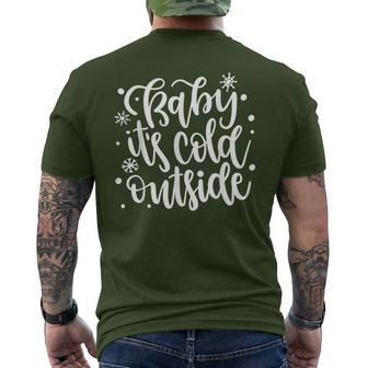 Cute Christmas Snowflake Holiday Baby It's Cold Outside Men's T-shirt Back Print - Monsterry