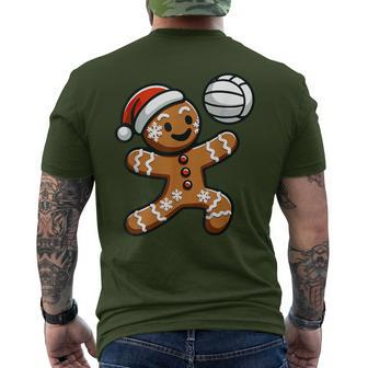 Cute Gingerbread Man Volleyball Christmas Kid Boys Men's T-shirt Back Print | Mazezy
