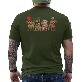 Cute Goldendoodle Dogs Christmas Lights Golden Doodle Dog Pj Men's T-shirt Back Print - Thegiftio UK