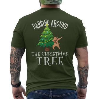 Dabbing Reindeer Dab Rudolph Christmas Tree Men's T-shirt Back Print - Monsterry CA