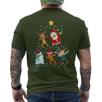 Dabbing Santa Elf Santa Reindeer Xmas Short Sleeve Black T-Shirt mit Rückendruck - Seseable
