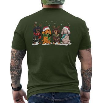 Dachshund Christmas Dog Santa Lights Xmas Pajama Dog Lovers Men's T-shirt Back Print | Mazezy
