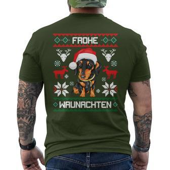 Dachshund Merry Waunachten Christmas Dog Dachshund Tecker T-Shirt mit Rückendruck - Seseable