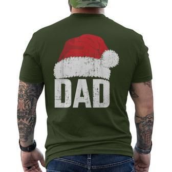 Dad With Santa Claus Hat Matching Family Christmas Pajama Men's T-shirt Back Print | Mazezy