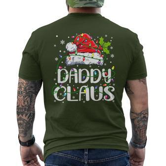 Daddy Claus Christmas Lights Pajama Family Matching Men's T-shirt Back Print - Monsterry