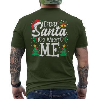 Dear Santa It Wasn't Me Family Christmas Party Men's T-shirt Back Print | Mazezy UK