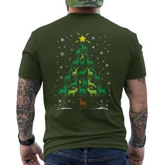Deer Buck Hunting Holiday Family Matching Christmas Tree Men's T-shirt Back Print - Monsterry