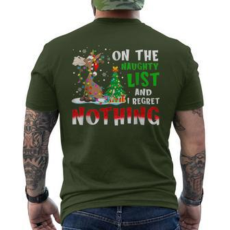 Donkey Christmas On The Naughty List And I Regret Nothing Men's T-shirt Back Print - Monsterry