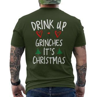 Drink Up Grintches It's Christmas Christmas Men's T-shirt Back Print - Seseable