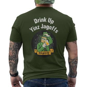 Drink Up Yinz Jagoffs Novelty Drinking Christmas Men's T-shirt Back Print - Monsterry