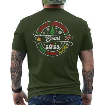 Evans Family Name Christmas Matching Surname Xmas 2023 Men's T-shirt Back Print - Seseable