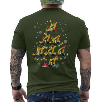 Excavator Christmas Tree Excavator Lover Farmer X-Mas Men's T-shirt Back Print - Monsterry DE
