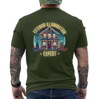 Exterior Illumination Expert Christmas Lights Decor Men's T-shirt Back Print - Monsterry