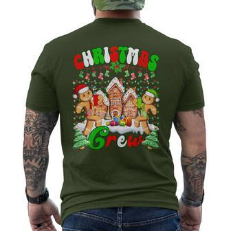 Family Christmas Crew Cookie Gingerbread Xmas Lights Men's T-shirt Back Print - Seseable