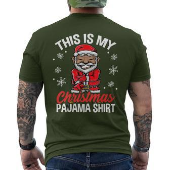 Family Christmas Pajama African American Santa Sheesh Dance Men's T-shirt Back Print - Monsterry AU