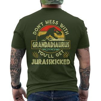 Father's Day Family Matching Grandad Dinosaurs Christmas Men's T-shirt Back Print - Monsterry