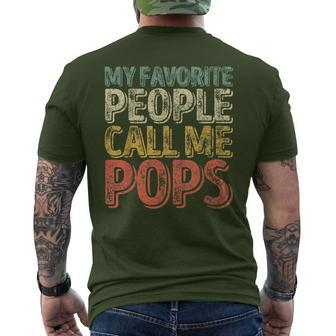 My Favorite People Call Me Pops Xmas Father's Day Men's T-shirt Back Print - Monsterry AU