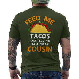 Feed Tacos And Tell Me Cousins Cool Christmas Men's T-shirt Back Print - Monsterry DE
