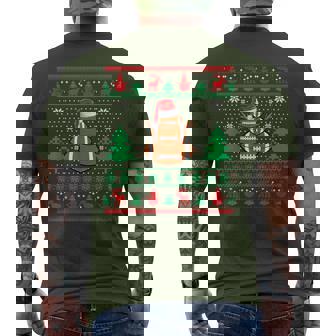 Football Santa Hat Ugly Christmas Sweaters Christmas Men's T-shirt Back Print - Thegiftio