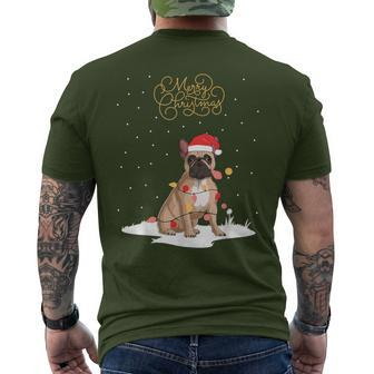 Frenchie Santa Xmas Merry Christmas French Bulldog Men's T-shirt Back Print - Seseable