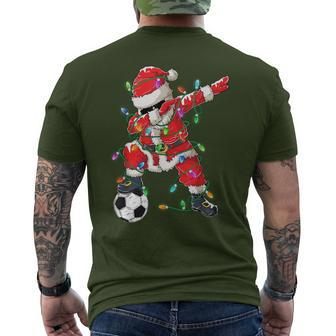 Fun Dabbing Santa Xmas Lights Soccer Lovers Happy Christmas Men's T-shirt Back Print - Monsterry UK