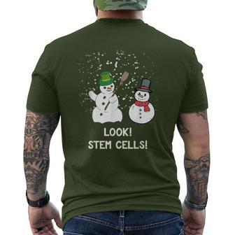 Biologist Christmas Science Snowman Stem Cells Men's T-shirt Back Print - Monsterry AU