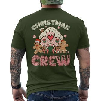 Christmas Crew Gingerbread In Candy House Cute Xmas Men's T-shirt Back Print - Seseable