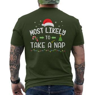 Christmas Most Likely Take A Nap Matching Family Men's T-shirt Back Print - Seseable