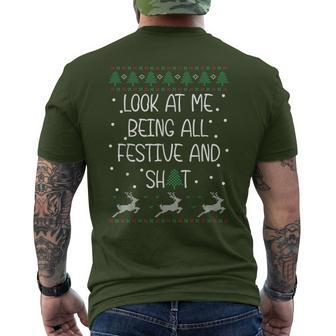 Christmas Look At Me Being All Festive Humorous Xmas Men's T-shirt Back Print | Mazezy