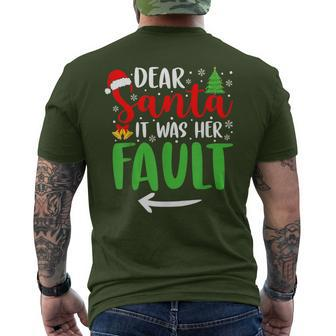 Christmas Matching Couples His Hers Pajamas Men's T-shirt Back Print - Monsterry CA