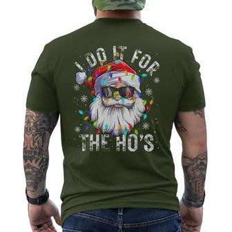 Christmas Santa Claus I Do It For The Hos Cute Xmas Men's T-shirt Back Print - Seseable