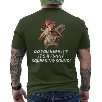 Christmas Squirrel Santa Hat Exterior Illumination Men's T-shirt Back Print - Monsterry UK