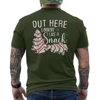 Christmas Trees Cakes Out Here Looking Like A Snack Men's T-shirt Back Print - Seseable