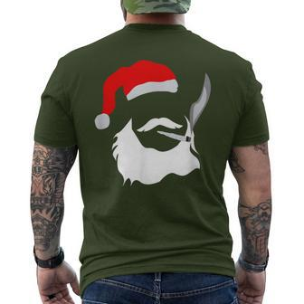 Face Santa Clause Smoking Weed Christmas Marijuana Men's T-shirt Back Print - Monsterry DE