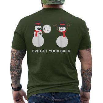 I've Got Your Back Frosty Christmas Men's T-shirt Back Print - Monsterry