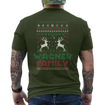 Matching Ugly Christmas Family Name Wagner Men's T-shirt Back Print - Seseable