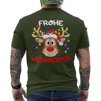 Reindeer Merry Christmas T-Shirt mit Rückendruck - Seseable