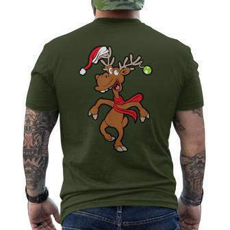Reindeer Rudolf Christmas Xmas T-Shirt mit Rückendruck - Seseable