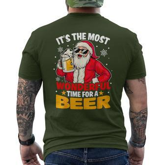 Santa Claus Christmas Xmas Family Pajama Adults Men's T-shirt Back Print - Seseable