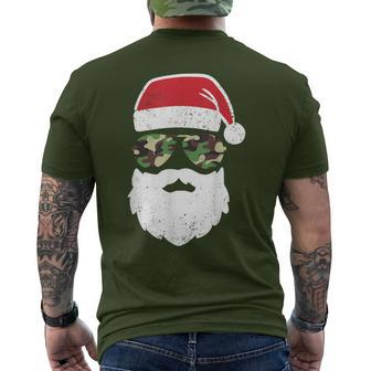 Santa Claus Face Sunglasses Camo Camouflage Men's T-shirt Back Print - Thegiftio UK