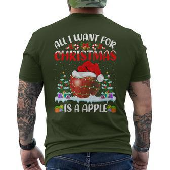 Santa Hat All I Want For Christmas Is A Apple Men's T-shirt Back Print - Monsterry DE