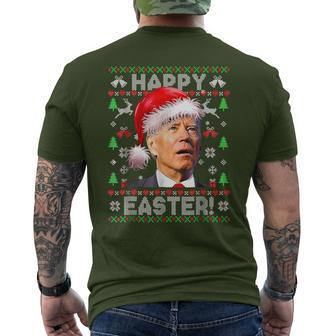 Santa Joe Biden Happy Easter Ugly Christmas Men's T-shirt Back Print | Mazezy
