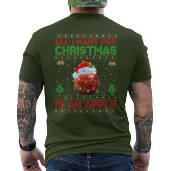 Ugly All I Want For Christmas Is A Apple Men's T-shirt Back Print - Monsterry DE