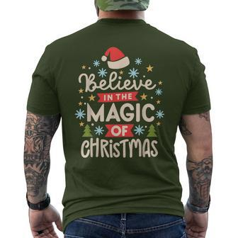 Vintage Believe In The Magic Of Christmas Men's T-shirt Back Print - Seseable