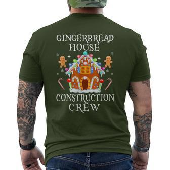 Gingerbread House Construction Crew Decorating Baking Xmas Men's T-shirt Back Print - Monsterry