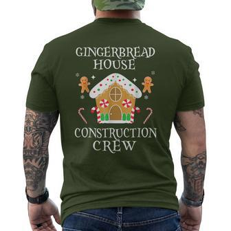 Gingerbread House Construction Crew Decorating Baking Xmas Men's T-shirt Back Print - Seseable