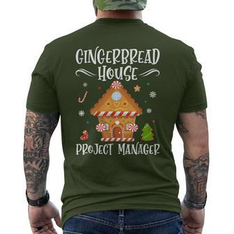 Gingerbread House Project Manager Baking Xmas Pajamas Men's T-shirt Back Print - Thegiftio UK