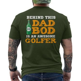 Golf Dad Bod Fathers Day Birthday Christmas Men's T-shirt Back Print - Monsterry
